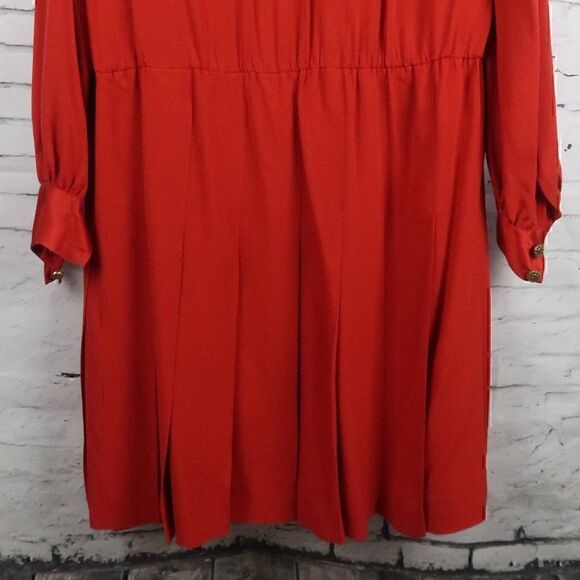 EPISODE BY CAROLYN WIGHT FREEMAN VINTAGE 90'S RED SILK LONG SLEEVE MIDI DRESS - Picture 13 of 14